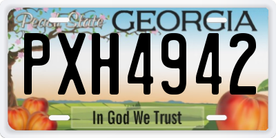 GA license plate PXH4942