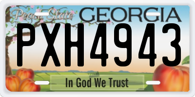 GA license plate PXH4943