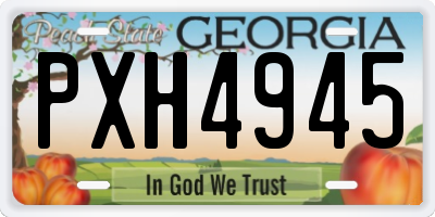 GA license plate PXH4945