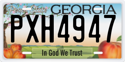 GA license plate PXH4947