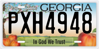 GA license plate PXH4948