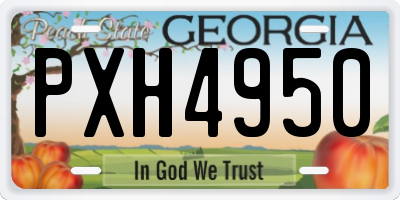 GA license plate PXH4950