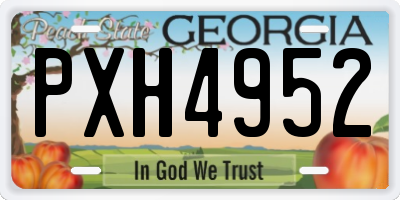 GA license plate PXH4952