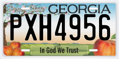 GA license plate PXH4956