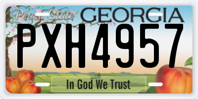 GA license plate PXH4957