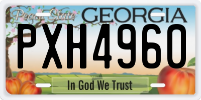 GA license plate PXH4960