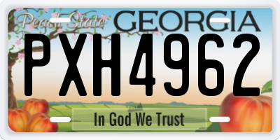 GA license plate PXH4962