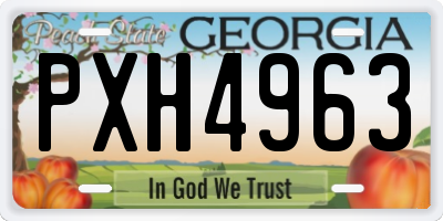 GA license plate PXH4963
