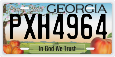 GA license plate PXH4964