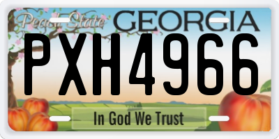 GA license plate PXH4966