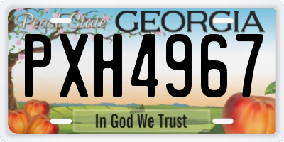 GA license plate PXH4967