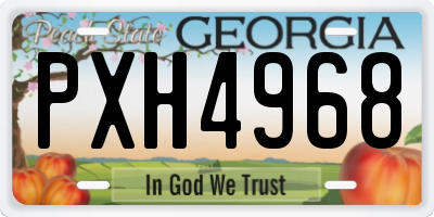 GA license plate PXH4968