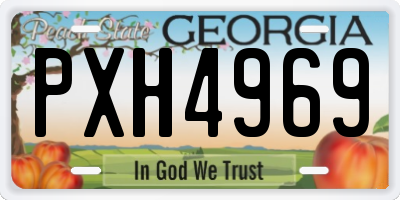 GA license plate PXH4969