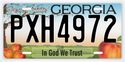 GA license plate PXH4972