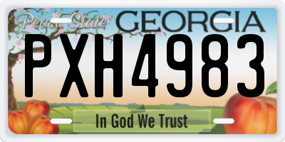 GA license plate PXH4983