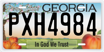 GA license plate PXH4984
