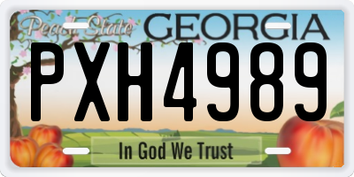 GA license plate PXH4989