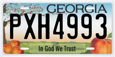 GA license plate PXH4993