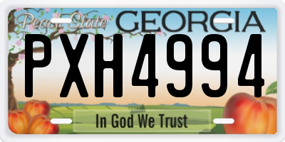 GA license plate PXH4994