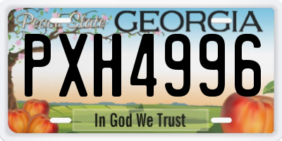 GA license plate PXH4996