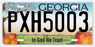 GA license plate PXH5003