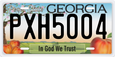 GA license plate PXH5004