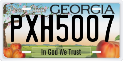 GA license plate PXH5007