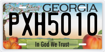 GA license plate PXH5010