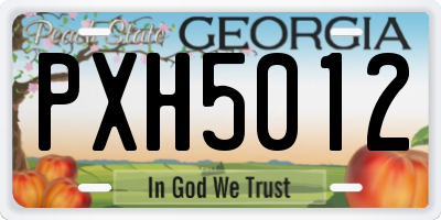 GA license plate PXH5012