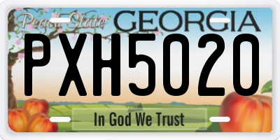 GA license plate PXH5020