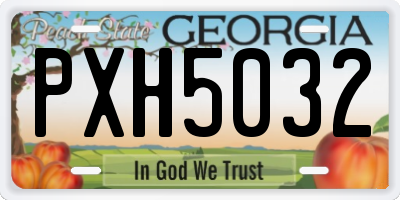 GA license plate PXH5032