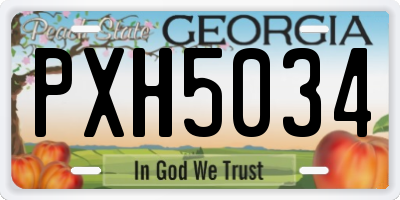 GA license plate PXH5034