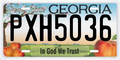 GA license plate PXH5036