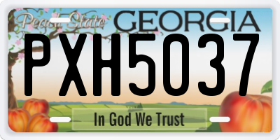 GA license plate PXH5037