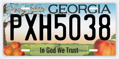 GA license plate PXH5038
