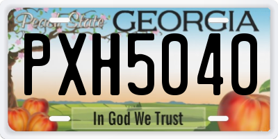GA license plate PXH5040