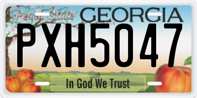 GA license plate PXH5047