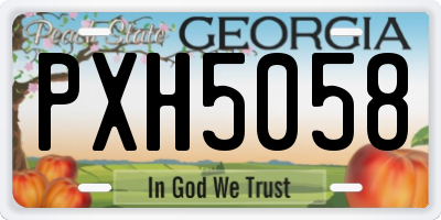 GA license plate PXH5058