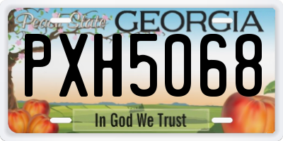 GA license plate PXH5068