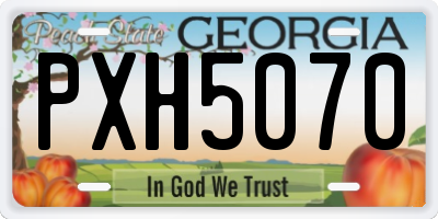 GA license plate PXH5070
