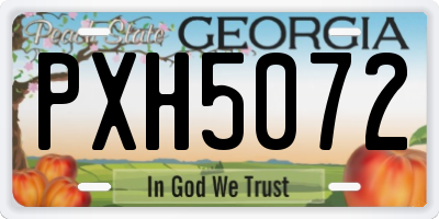 GA license plate PXH5072