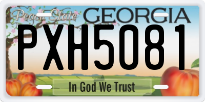GA license plate PXH5081