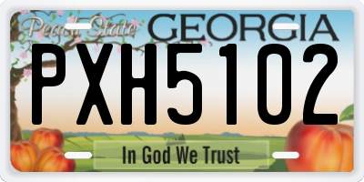 GA license plate PXH5102
