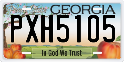 GA license plate PXH5105