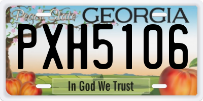 GA license plate PXH5106