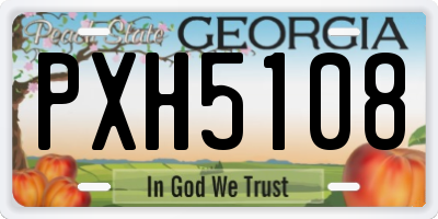 GA license plate PXH5108