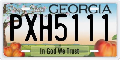 GA license plate PXH5111