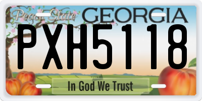 GA license plate PXH5118
