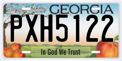 GA license plate PXH5122