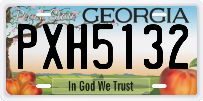GA license plate PXH5132